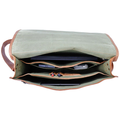 16-Inch Full Grain Leather Laptop Messenger Bag – Vintage Satchel for Men