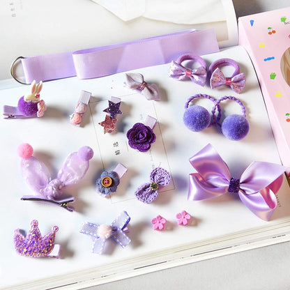 Baby Girl'S Hair Clips Cute Hair Bows Baby Elastic Hair Ties Hair Accessories Ponytail Holder Hairpins Set for Baby Girls Teens Toddlers, Assorted Styles, 36 Pieces Pack (Purple)