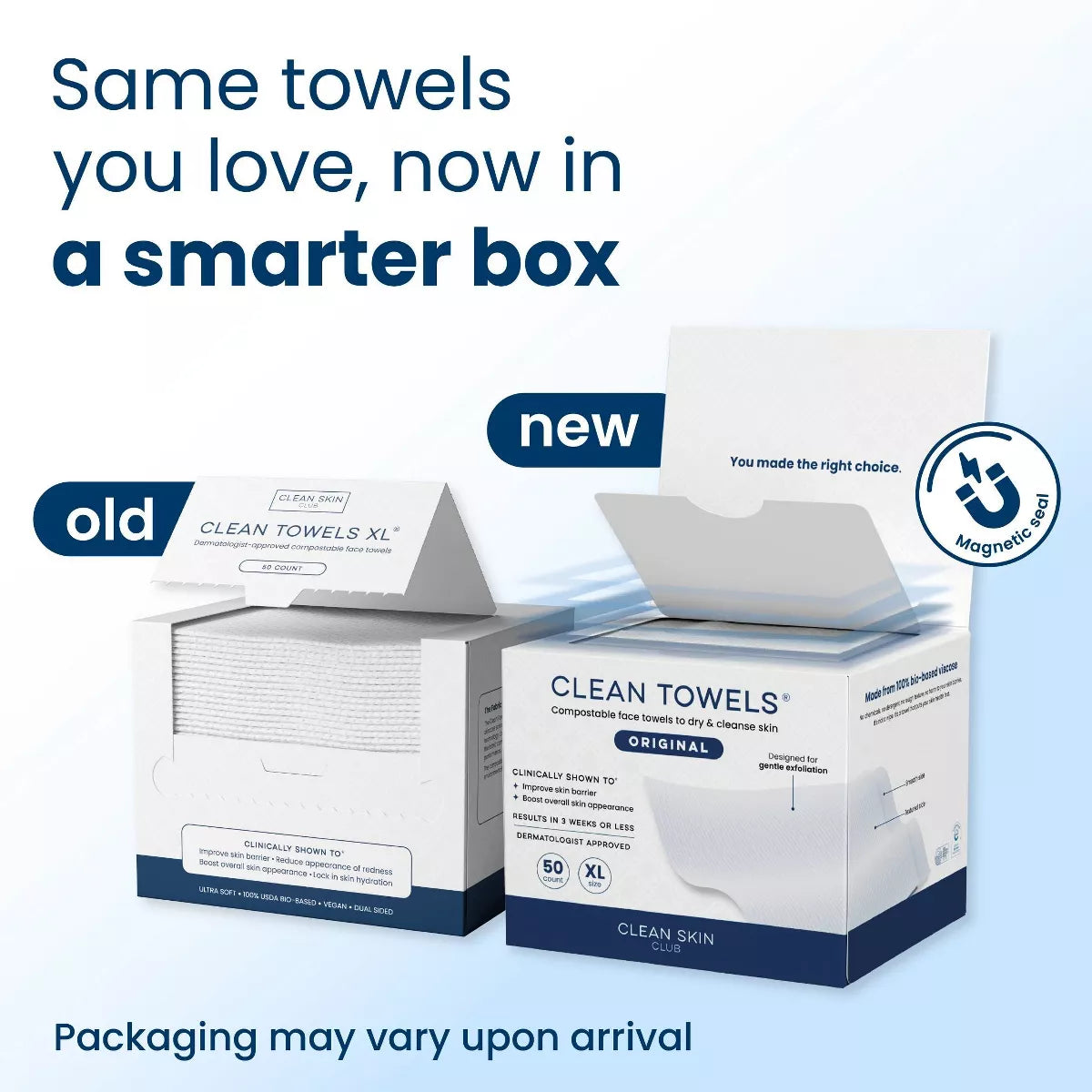Clean Skin Club Disposable Face Towel for Improved Skin - XL - 50Ct