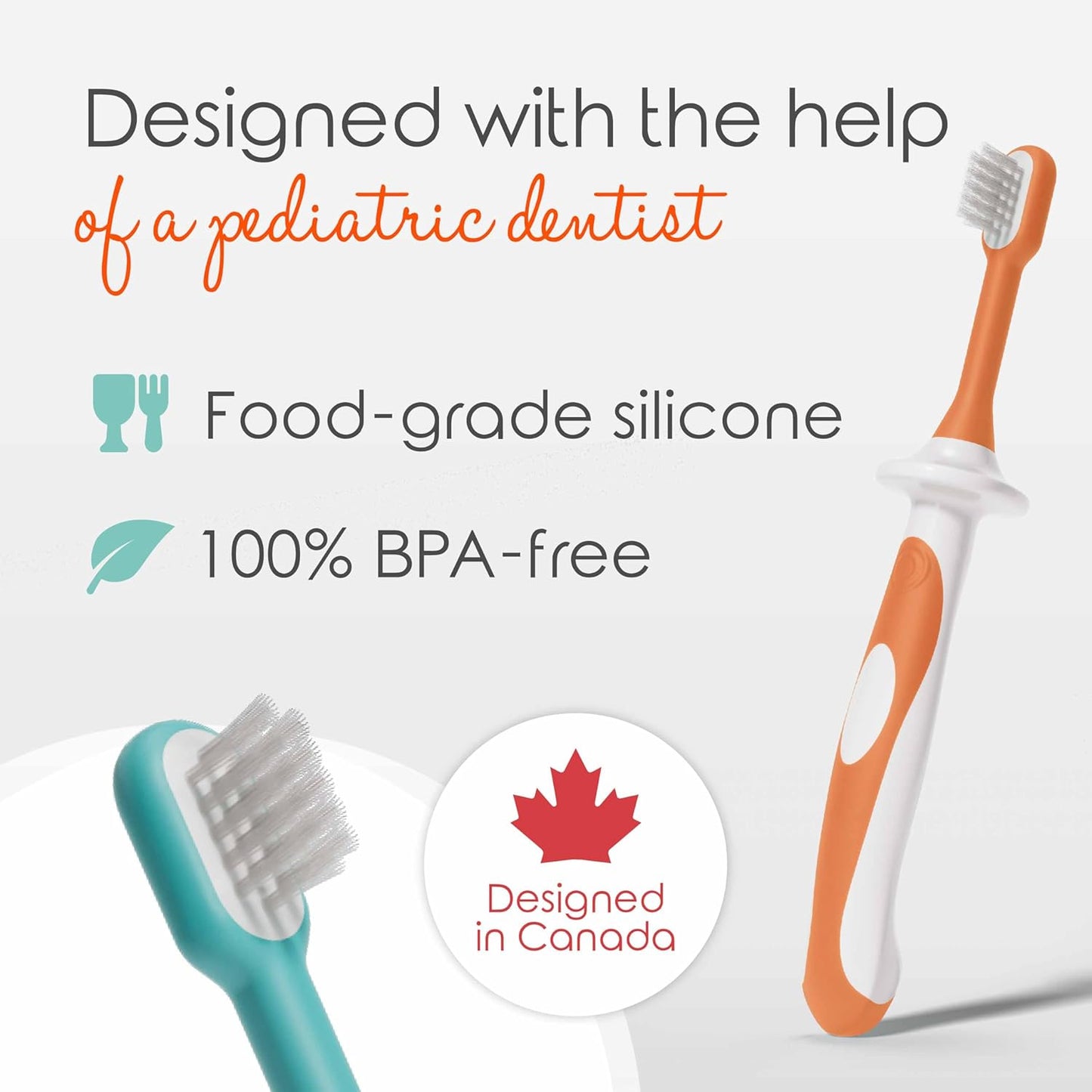 Toddler Toothbrushes 1-2 Years (4-Pack) - Bpa-Free & Safety-Tested Kids Toothbrush Kit, Designed by a Pediatric Dentist, Soft-Grip Toothbrush for Kids, My First Toothbrush Set