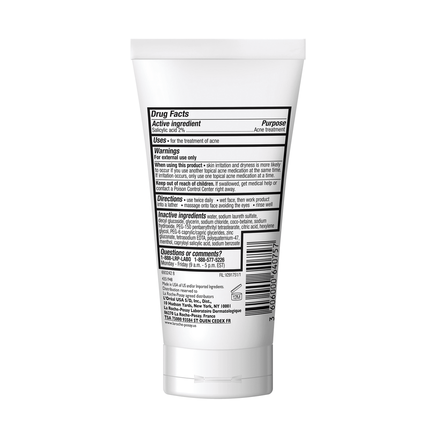Effaclar Medicated Acne Face Wash, 1.69 Fl Oz
