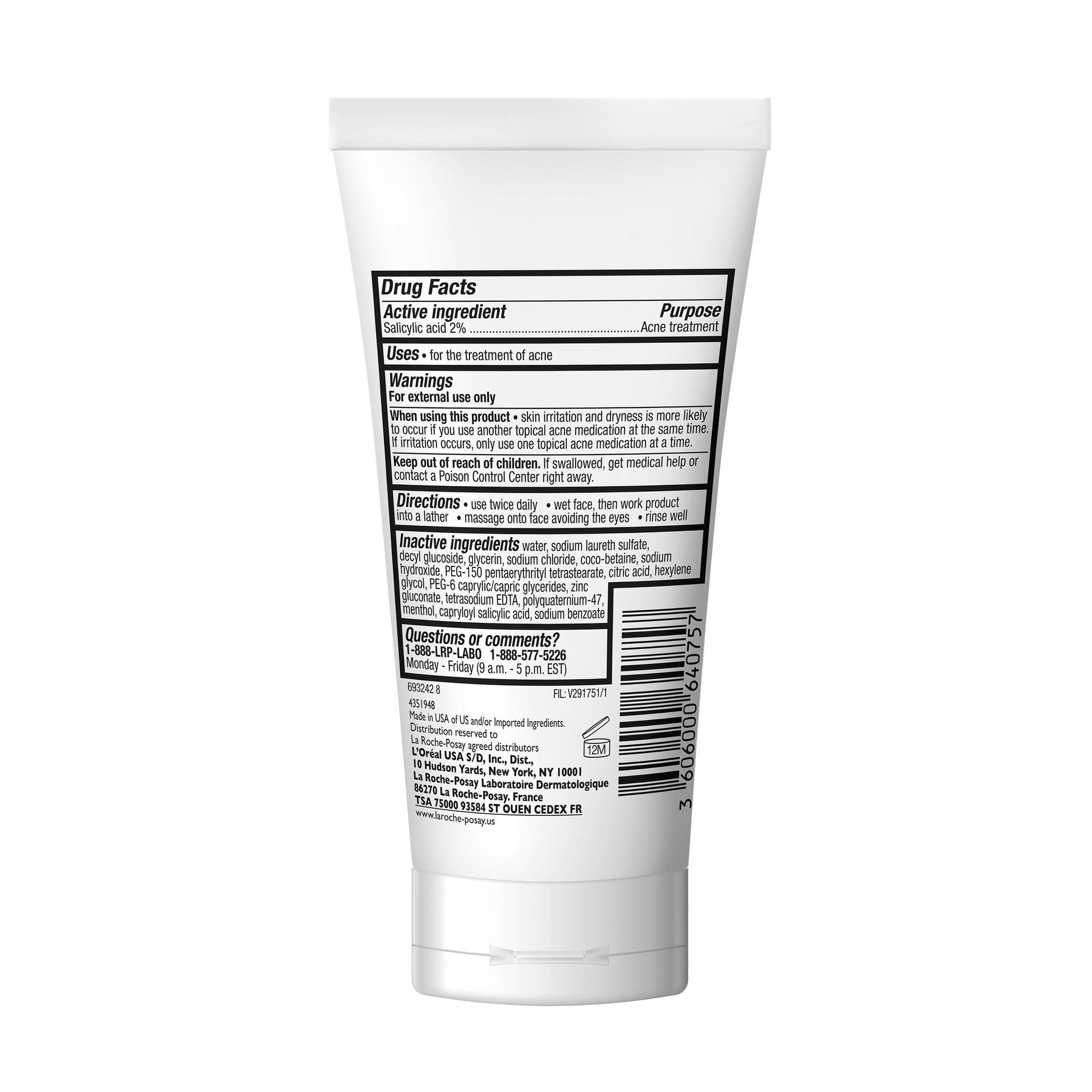 Effaclar Medicated Acne Face Wash, 1.69 Fl Oz