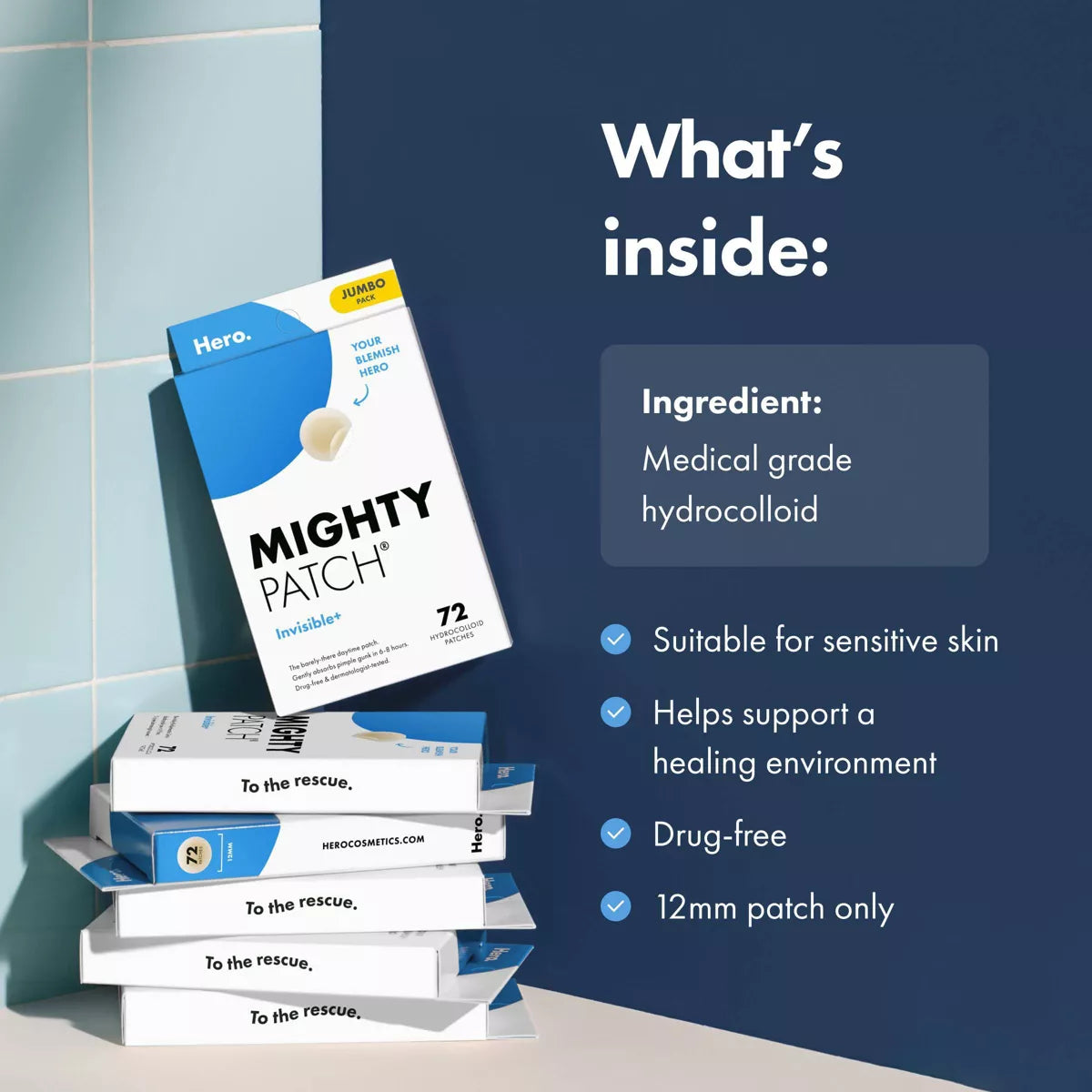 Hero Cosmetics Mighty Patch Invisible - 72Ct