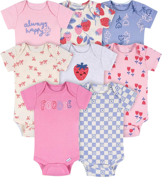 Baby Girls' 8-Pack Short Sleeve Mix & Match Bodysuits